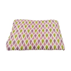 Rose Gold Pink With Yellow Geometrical Printed Cotton Fabric
