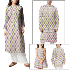 Rose Gold Pink With Yellow Geometrical Printed Cotton Fabric