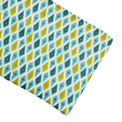 Peacock Blue And Olive Green Geometrical Printed Cotton Fabric