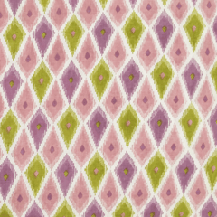 Rose Gold Pink With Yellow Geometrical Printed Cotton Fabric