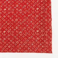 Red Tiny Flower Printed Muslin Fabric