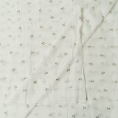 White Dyeable Georgette Booti Embroidered Fabric