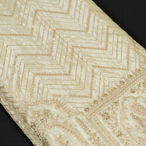 Dyeable Tissue Upada Silk Embroidered Fabric
