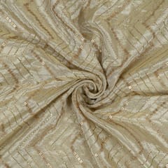 Dyeable Tissue Upada Silk Embroidered Fabric