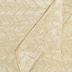 Dyeable Tissue Upada Silk Embroidered Fabric