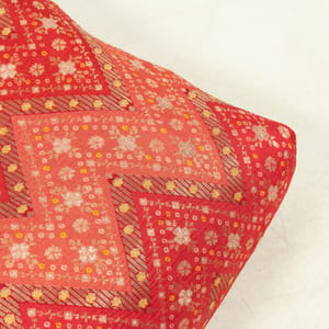 Red Color Dola Silk Jacquard Printed Fabric