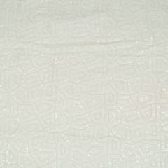 White Dyeable Georgette Beeds Embroidered Fabric