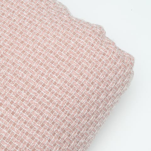 Peach Pink Color Tweed Fabric