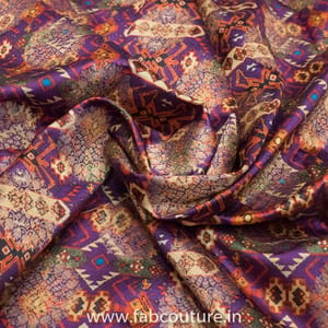Jacquard Silk Digital Patola Printed Fabric (90Cm Piece)