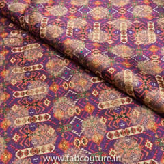 Jacquard Silk Digital Patola Printed Fabric (90Cm Piece)