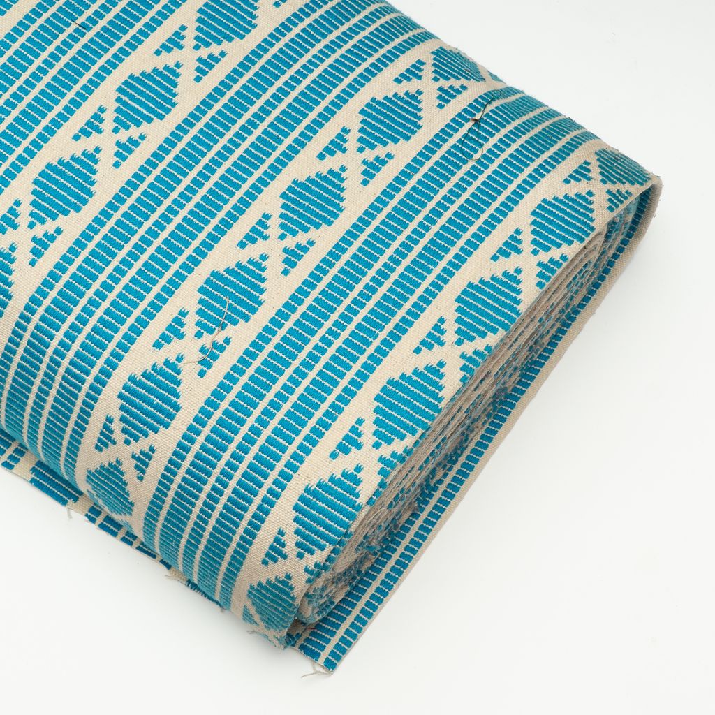 Blue - Prewashed Cotton Jacquard Weave Fabric 25