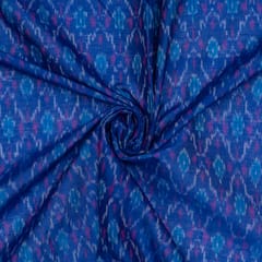 Blue Color Silk Ikat Fabric