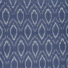 Blue Color Cotton Ikat Fabric
