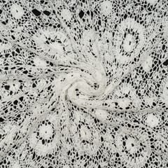 White Dyeable Hand Crochet Fabric (2 meter piece)