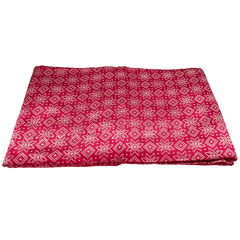 Hot Pink With Cream Patola Printed Mashru Silk Fabric