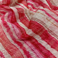 Pink Color Organza Print with Embroidered Fabric
