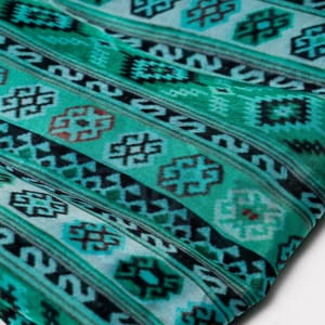 Blue Color  Viscose Silk Geometric Printed Fabric
