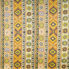 Yellow Color Viscose Silk Geometric Printed Fabric