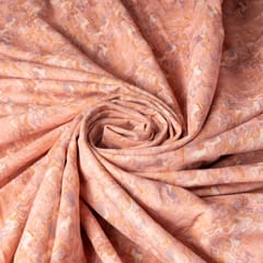Peach Color High Quality Velvet with Marble Finish Printed Fabric