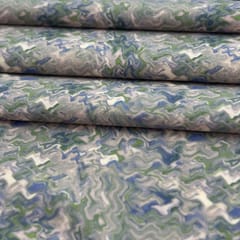 Green Color High Quality Velvet with Marble Finish Printed Fabric