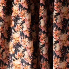 Yellow Color High Quality Velvet Floral Printed Fabric