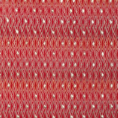 Red Color Chanderi Zigzag Embroidered Fabric