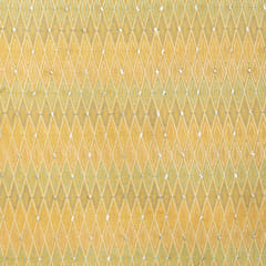 Yellow Color Chanderi Zigzag Embroidered Fabric