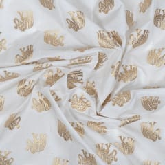 White Dyeable Katan Silk Jacquard Fabric
