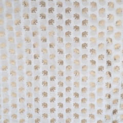 White Dyeable Katan Silk Jacquard Fabric