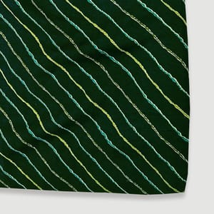 Dark Peacock Green Shade Leheriya Printed Muslin Fabric Material