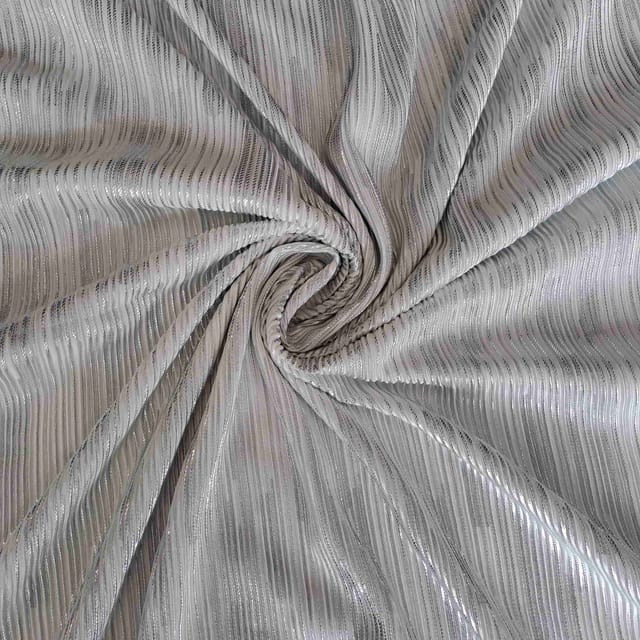 White Color Pleated Fabric