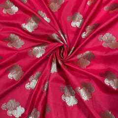 Red Color Pure Silk Zari Fabric