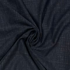 Blue Color Woolen Plain Lycra Fabric