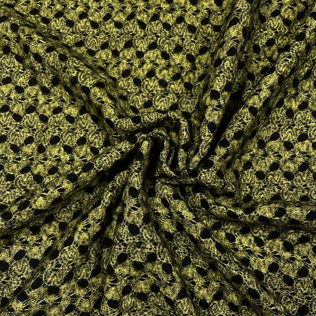 Yellow Color Woolen Knit Fabric
