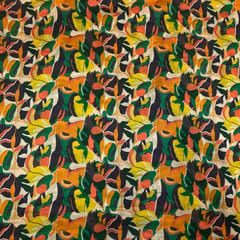 Multi Color Pure Chanderi Printed Fabric