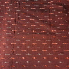 Brown Color Cotton Ikat Fabric