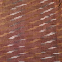 Orange Color Cotton Ikat Fabric