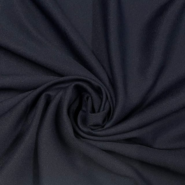 Navy Blue Color Moss Crepe Fabric (N90D)