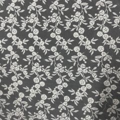 White Color Net Embroidered Fabric