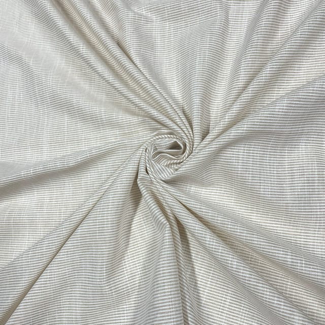 Cream Color Yarn Dyed Cotton Fabric