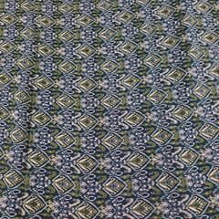 Bottle Green Color Boashan Georgette Printed Fabric