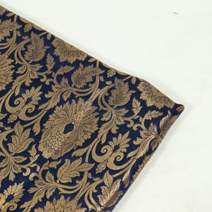 Blue Color Brocade Fabric (1 Meter Piece)