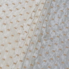 Dyeable Uppada Silk Tissue Embroidered Fabric