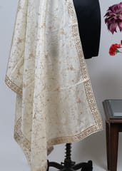 Dyeable Upada Silk Tissue Embroidered Dupatta