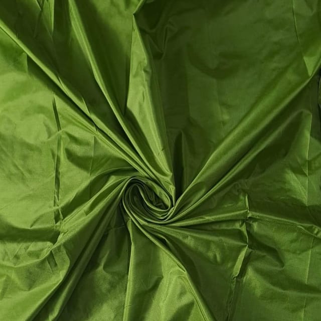 Mehendi Green Color Poly Silk Fabric (N152)