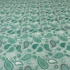 Light Green Color Muslin Printed Fabric