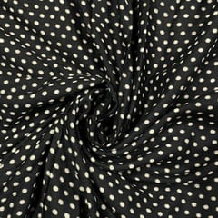 Black Color Rayon Printed Fabric