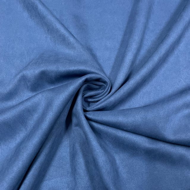Blue Color Suede Fabric