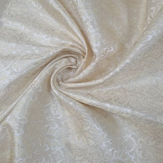 Cream Color Semi Brocade Fabric