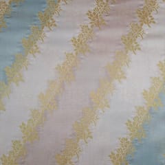 Peach Color Jacquard Semi Brocade Fabric